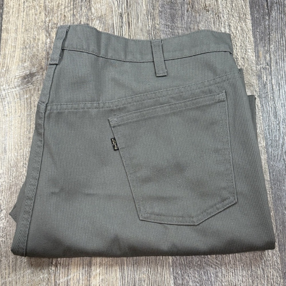 Vintage Levi's Sta-Prest Micro Corduroy Pants‎ Mens 40x27 Gray Talon Zip USA 80s